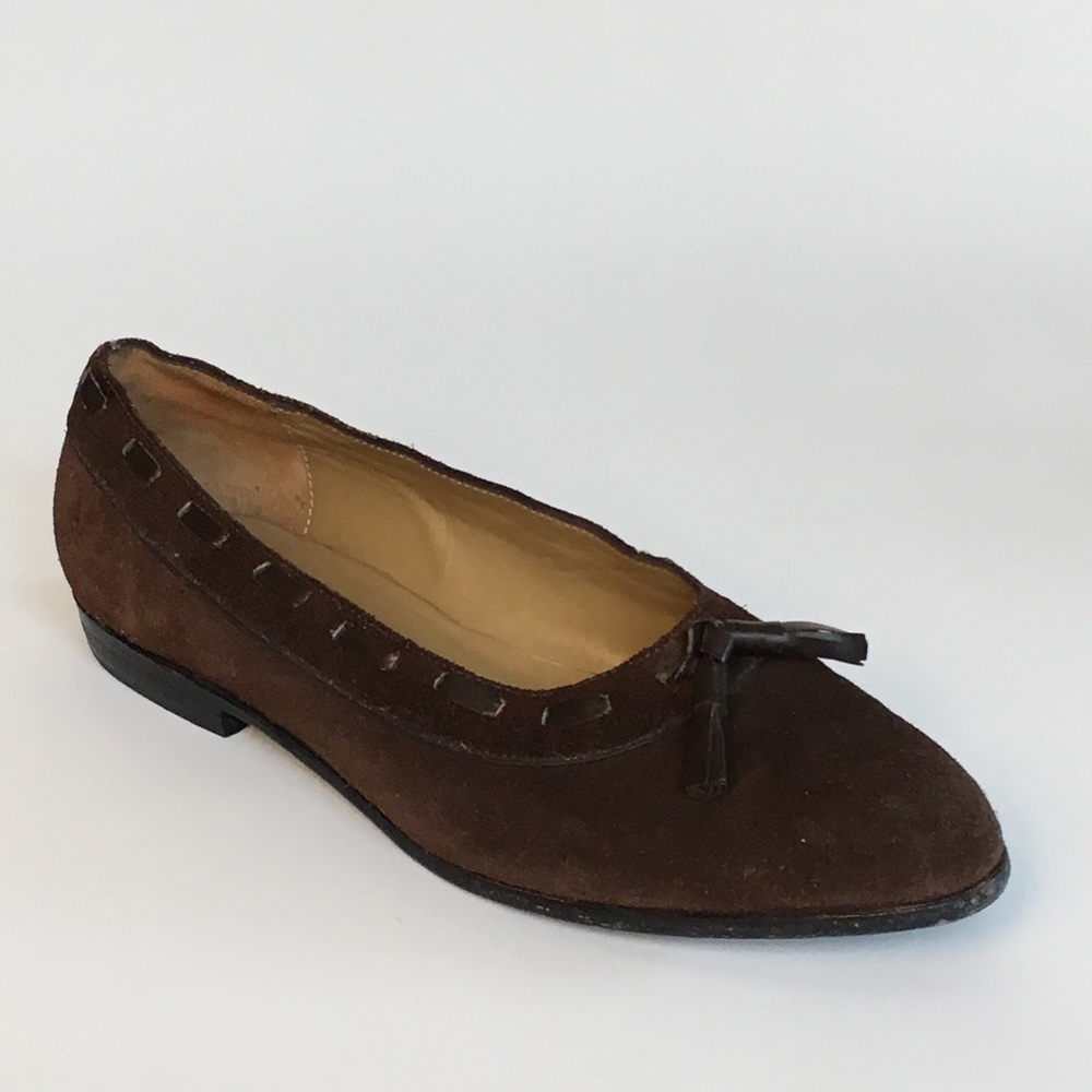 Brown suede flats